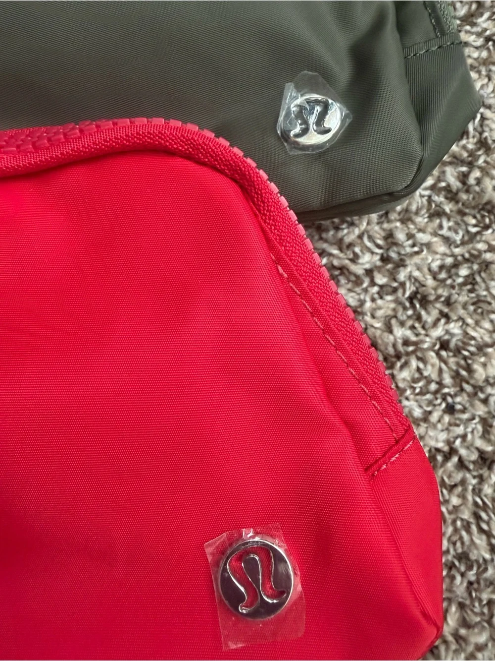 lululemon athletica Red and Olive Belt Bags